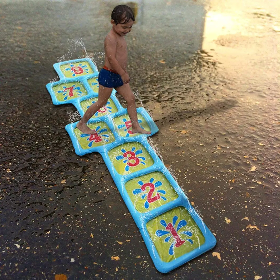 Inflatable Water Sprinkler Toy Splash and Spray Hopscotch Game Mat