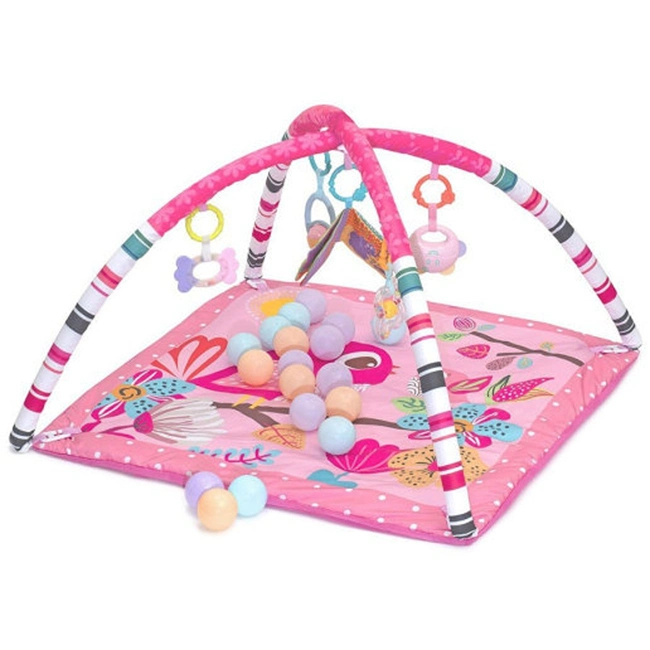 Baby Girl Pink Sleeping Toddler Playmat Fitness Rack Activity Gym Include 18 Balls Foldable Play Baby Mat