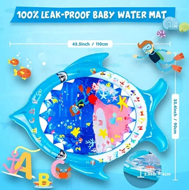Inflatable Shark Shape Baby Water Play Game Pad Paddling Mat