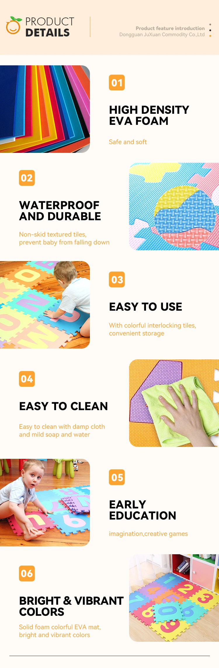 Educational Kids Tatami Puzzle Mat Baby Floor EVA Foam Play Mat Thick