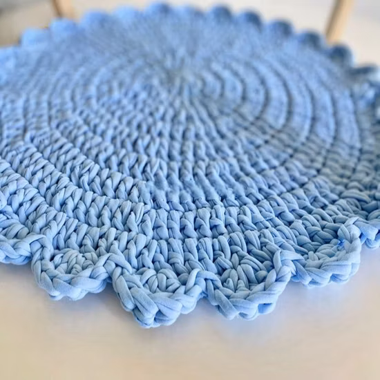 Wholesale Baby Item Yiwu Cheapest Price Sourcing Agent Crochet Knitted Floor Rug Round Cotton Infant Newborn Tummy Time Nursery Play Mat