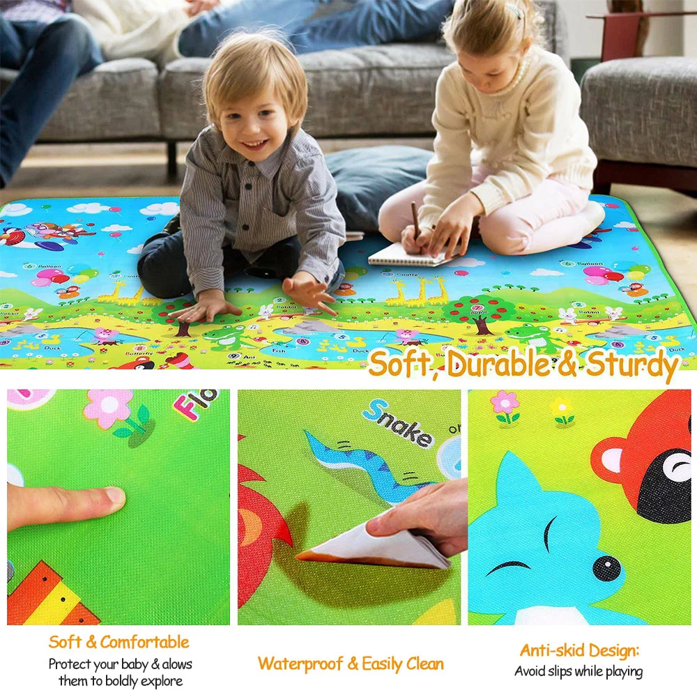 EPE Folding Rolling Playmat Cartoon Mat Baby Play Carpet Baby Crawling Play Mat