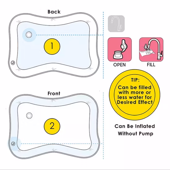 Baby Foldable Water Game Mat Inflatable Play Mat Floating Tummy Time Mat Toddler Waterproof Baby Water Mat