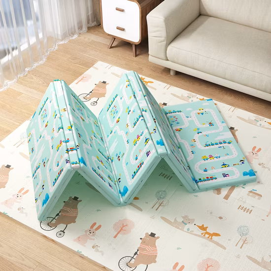 Foldable Baby Play Mats with Reversible Double